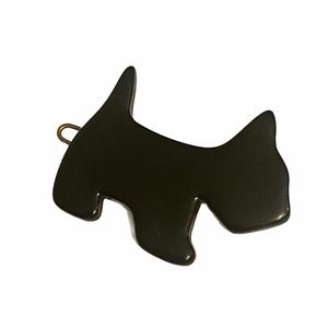 Vintage 1960’s Fun Scottie Dog Barrette in Black! Handmade in France, One Left